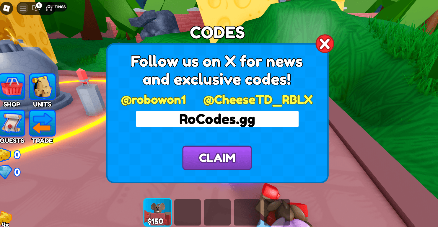 Cheese TD Codes 1 Active Codes For January 2026 RoCodes 121 Cheese TD Codes Redeem Roblox 